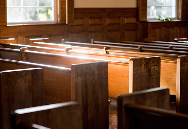 Church Pews in the Sunlight