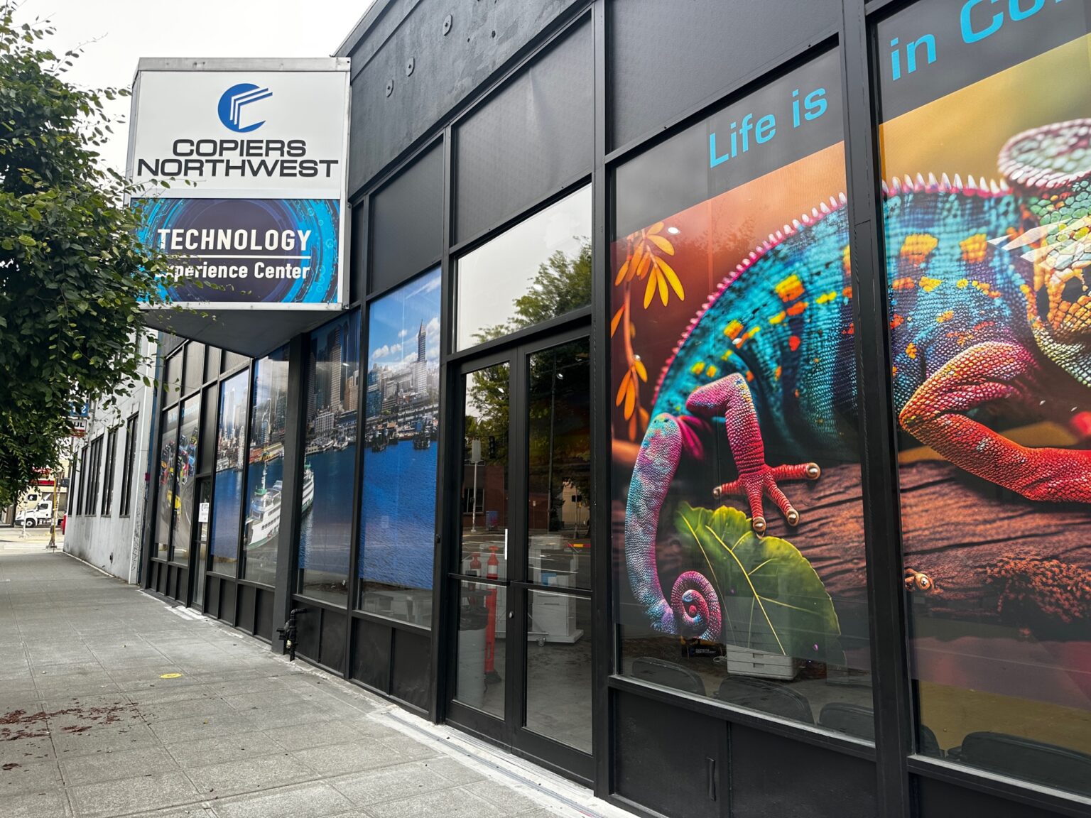 Colorful Photo of Front Entrance of Copiers Northwest SoDo Showroom