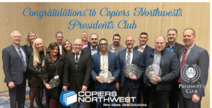 Photo of Copiers Northwest President's Club Achievers